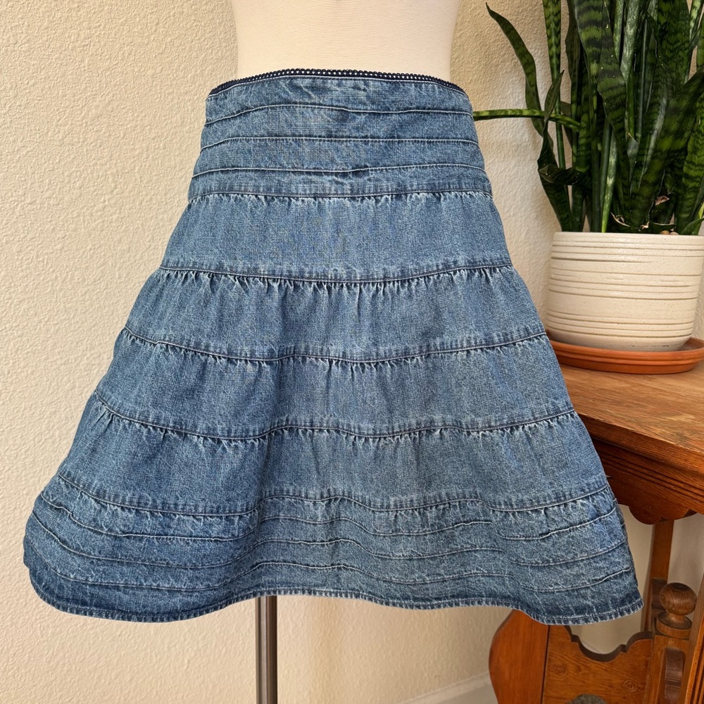 Vintage Mossimo Denim Skirt 100% Cotton A-Line Boho‎ Y2K Indie Sleaze size 1